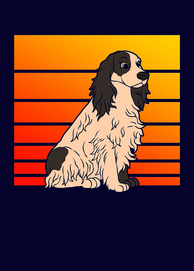 Retro Cocker Spaniel Dog