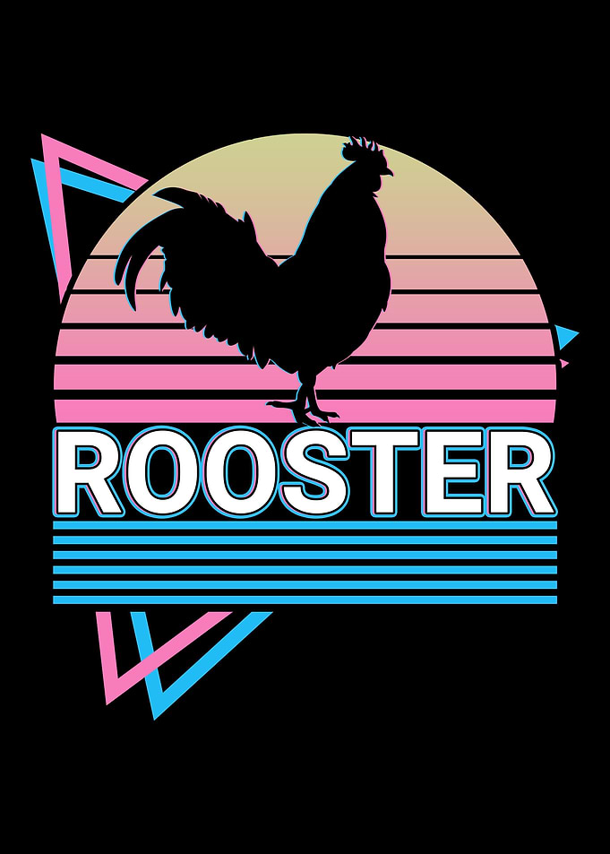 Rooster Chicken Retro
