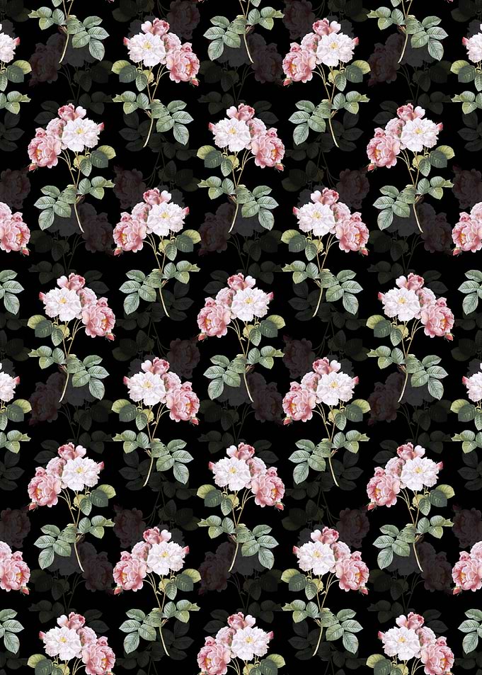 Pink Damask Rose Pattern