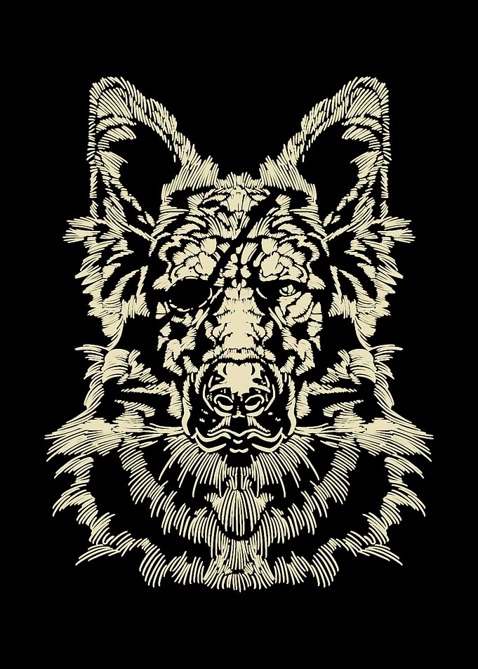 Shepherd Dog Drawing Hand