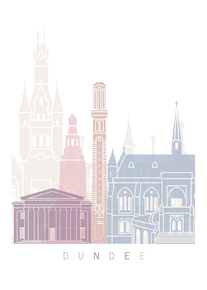 dundee skyline in pastel