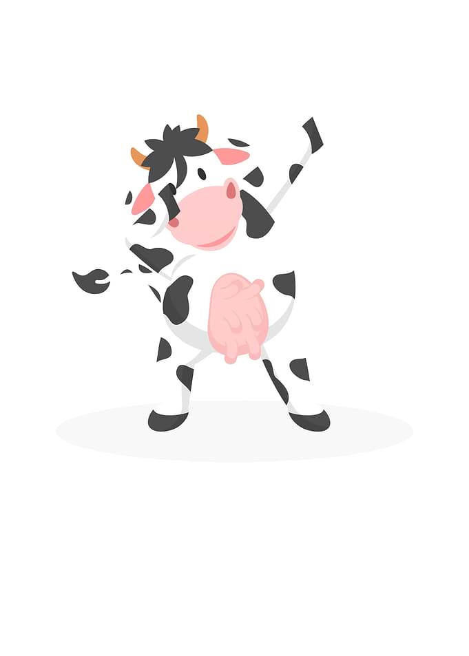 Dabbing dance white cow