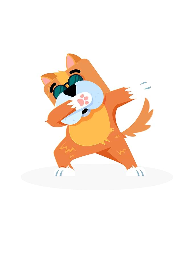 Dabbing dance white dog wi