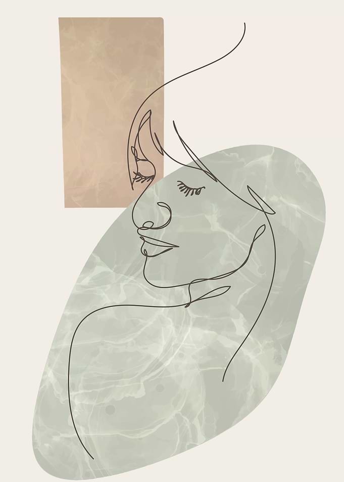 Beautiful woman face lines