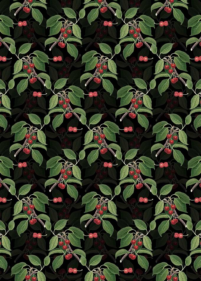 Floral Sour Cherry Pattern