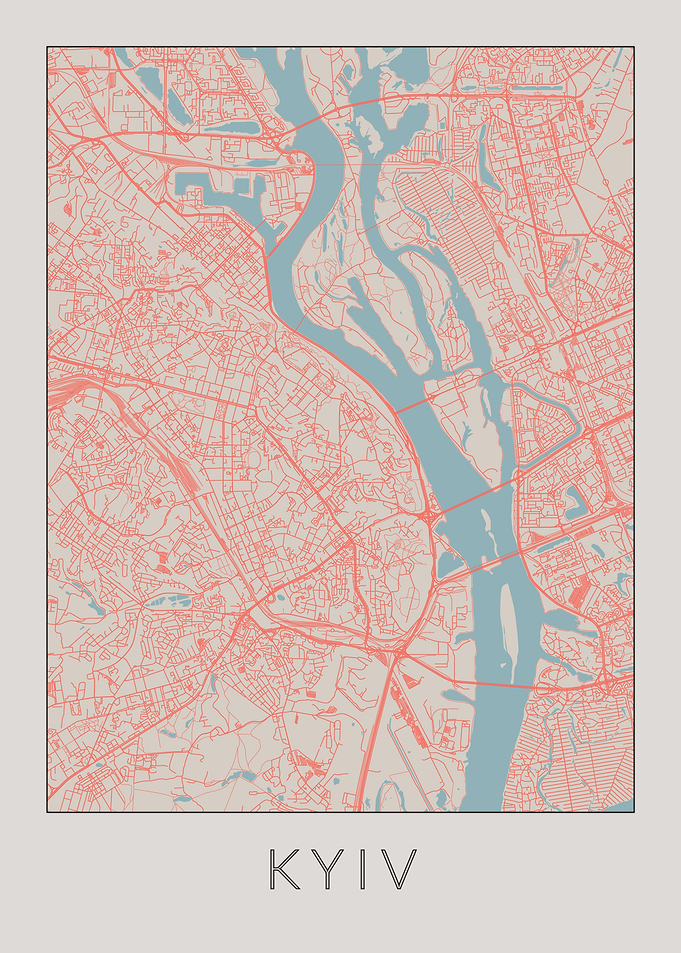 Kyiv Kiev Vintage Map