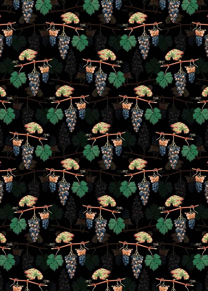Black Summer Grape Pattern