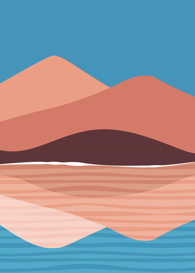 Mountains line drawings