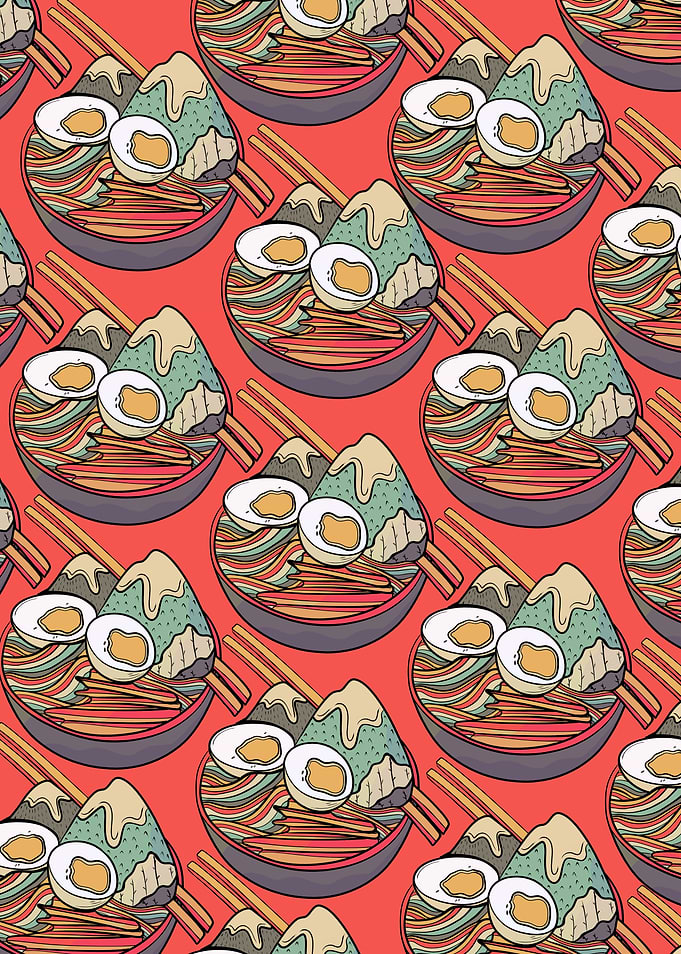 Ramen mountains pattern