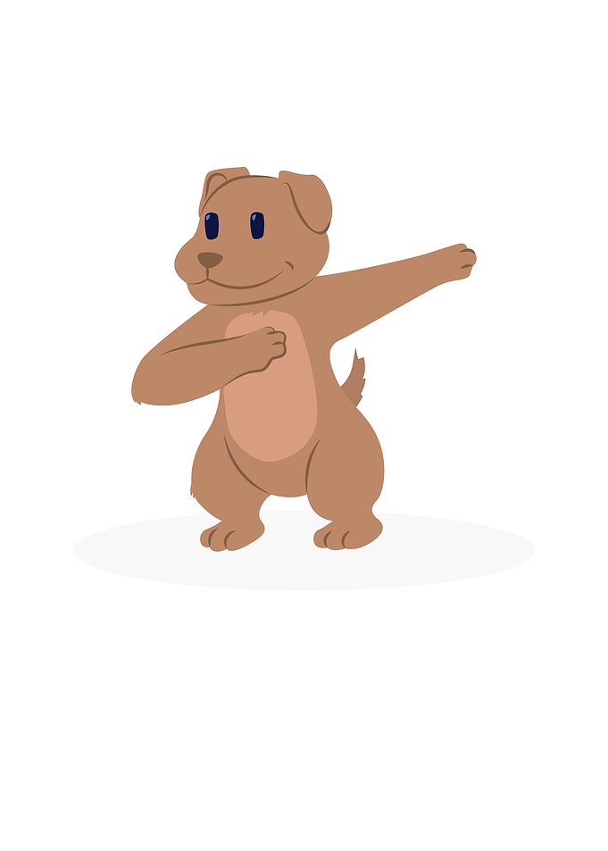 Dabbing white dog