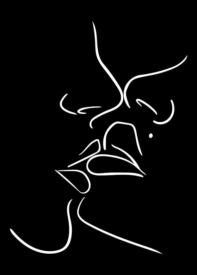 Kiss Line Art Minimal