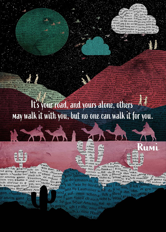 Abstract Rumi typography
