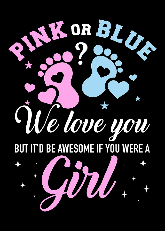 Gender reveal pink or blue