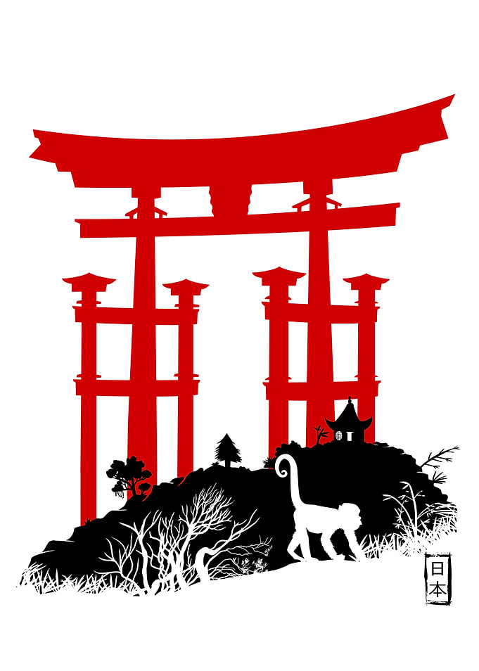 Red Torii in Japan