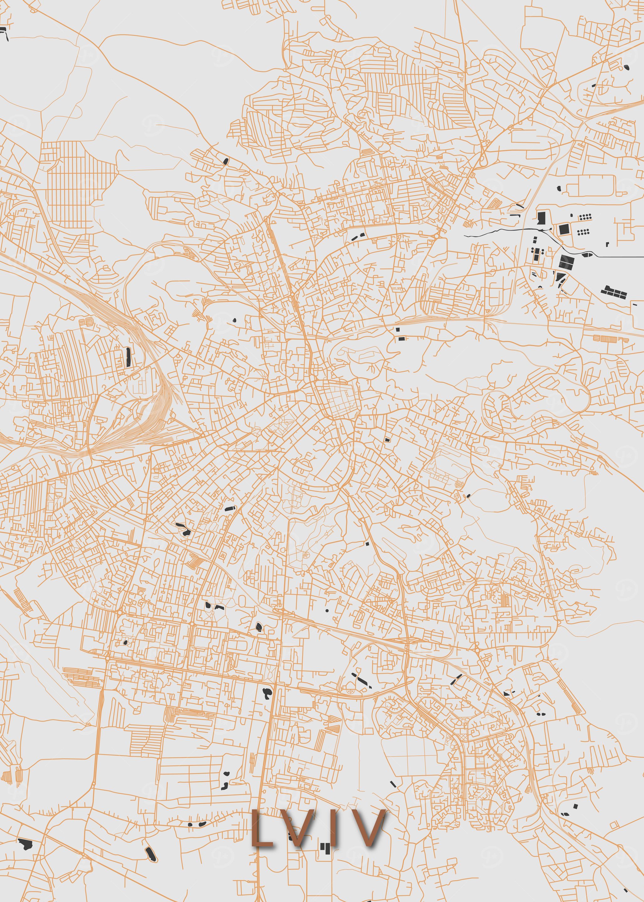 Lviv City Map Lvov