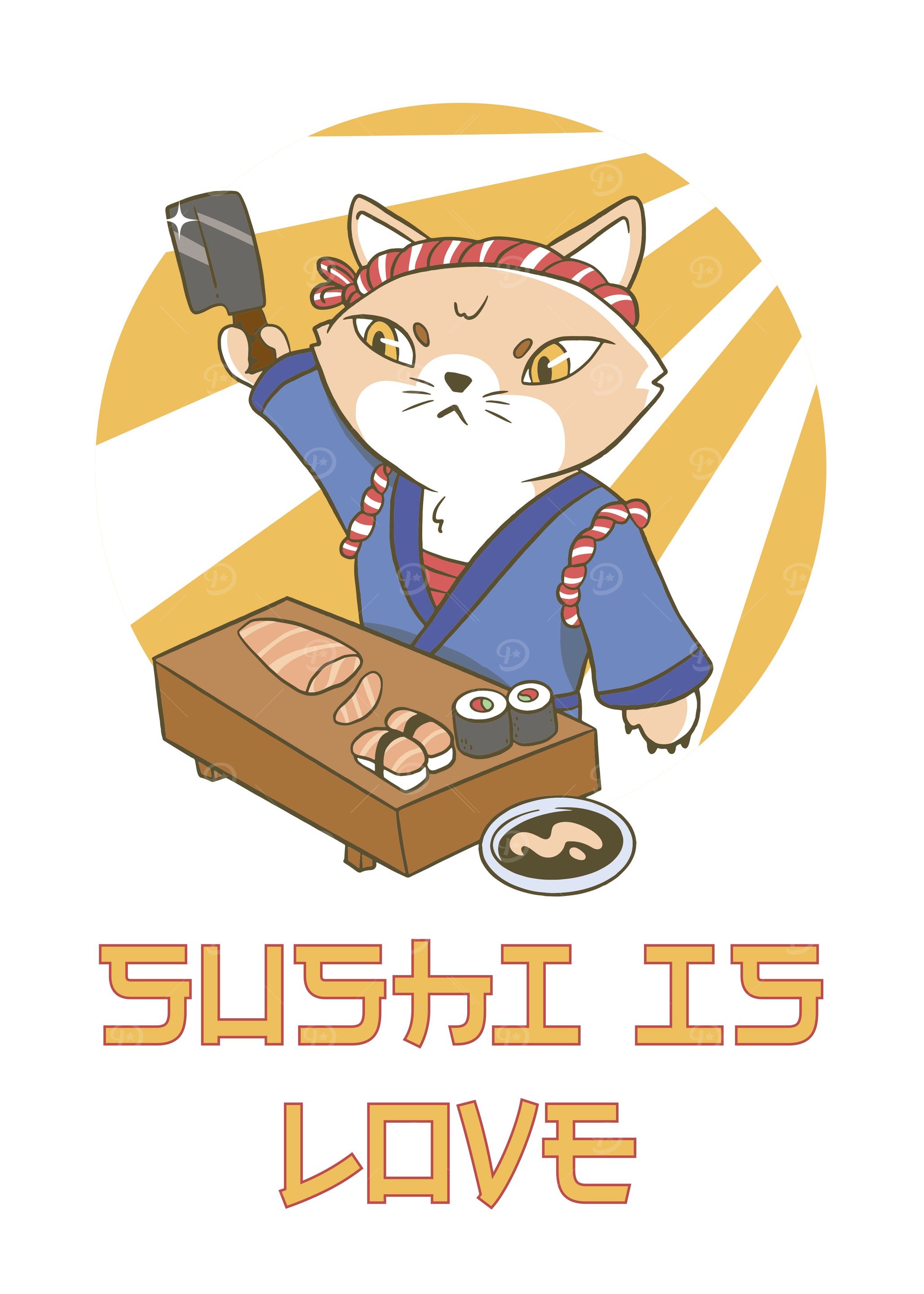 Sushi master cat
