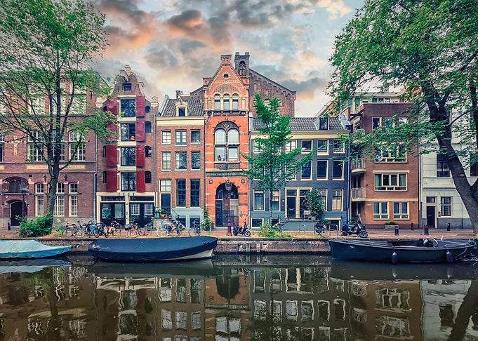 Sunset In Amsterdam