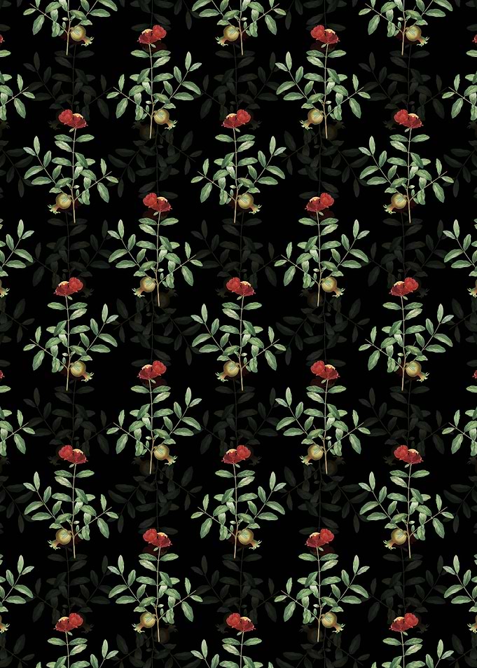 Pomegranate Branch Pattern
