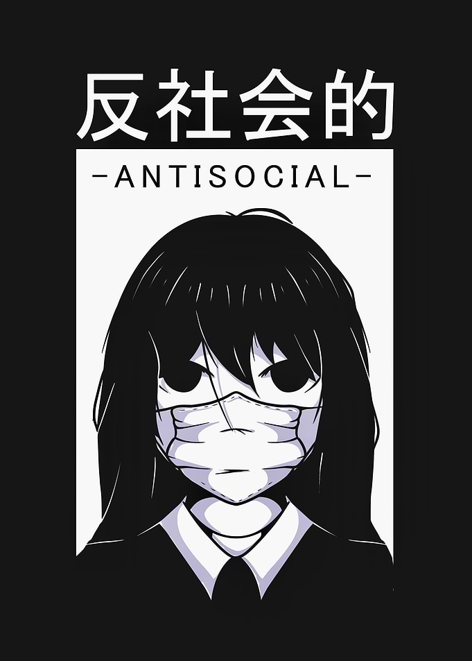 Anime antisocial girl face