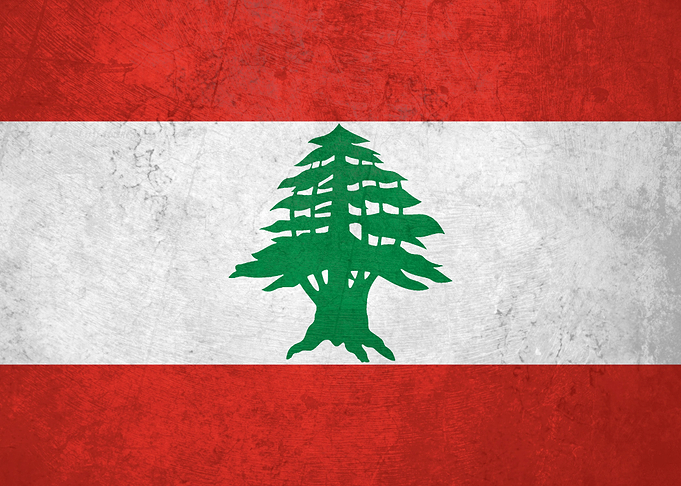 Flag of Lebanon on Wall