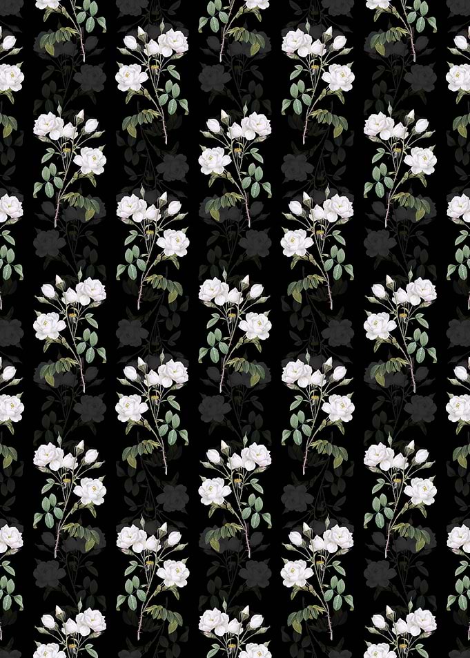 Floral White Rose Pattern