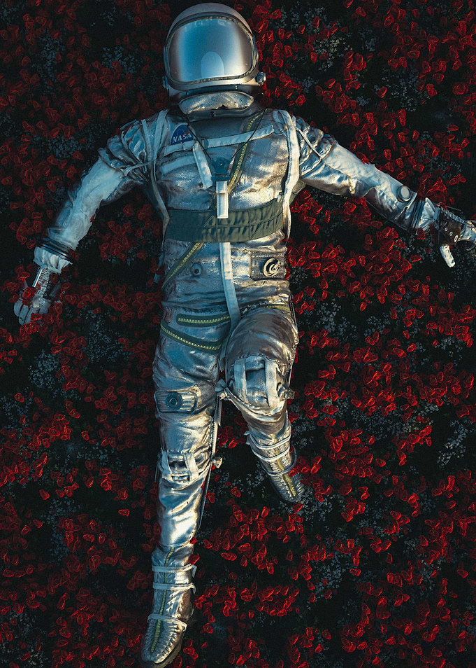 Astronaut with Flowers