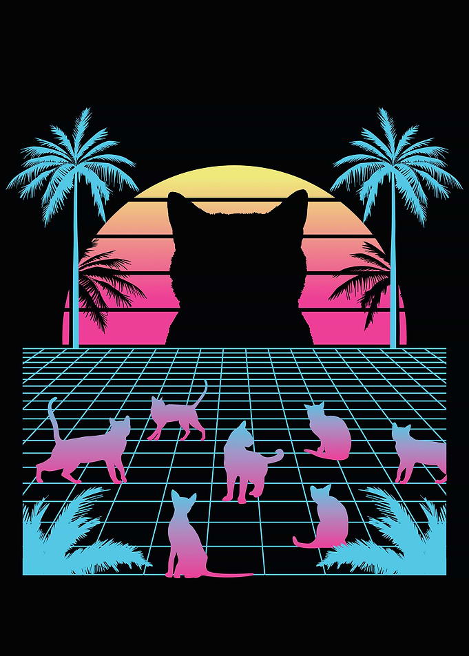 Cats Retro 80s Style
