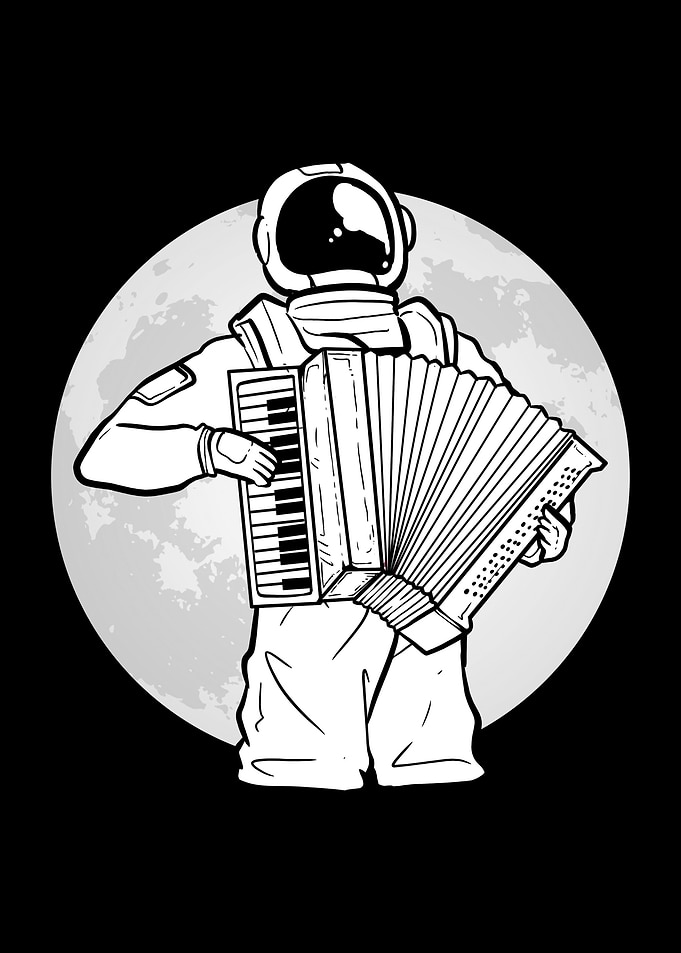 Astronaut Playing Music