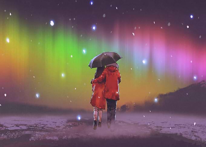 raining rainbow