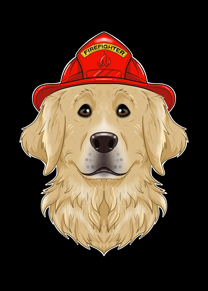 Golden Retriever Fireman