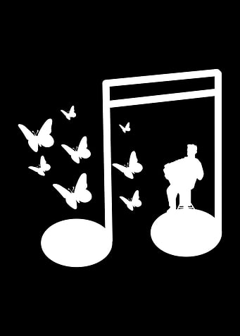 Man Sitting On Music Note