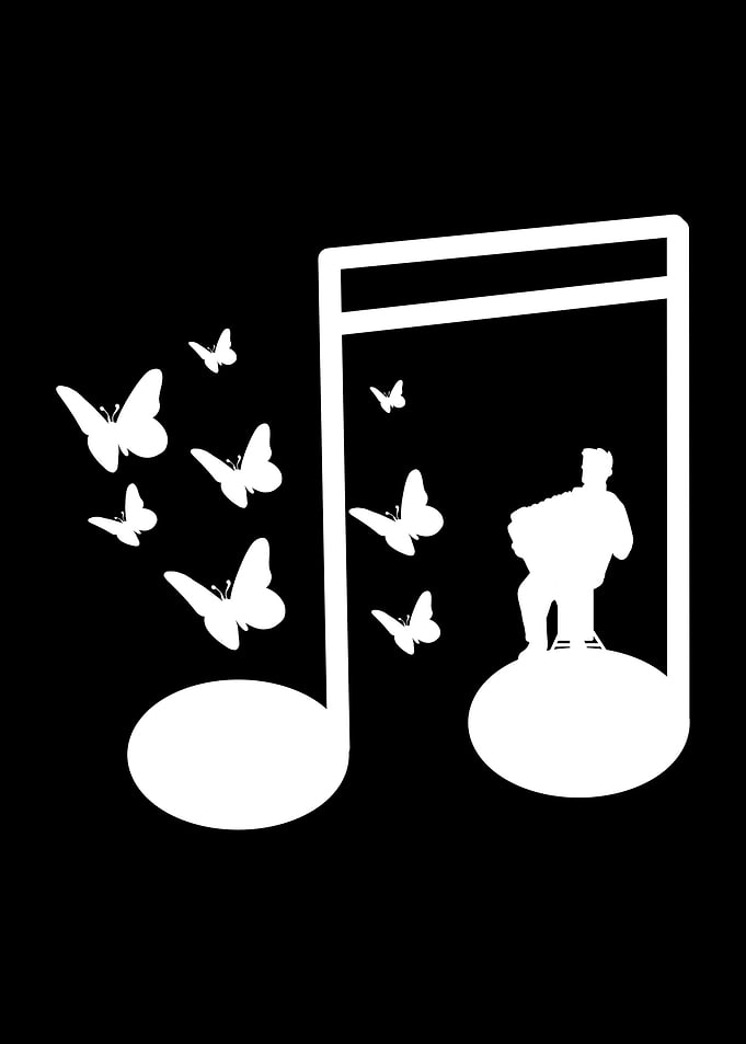 Man Sitting On Music Note