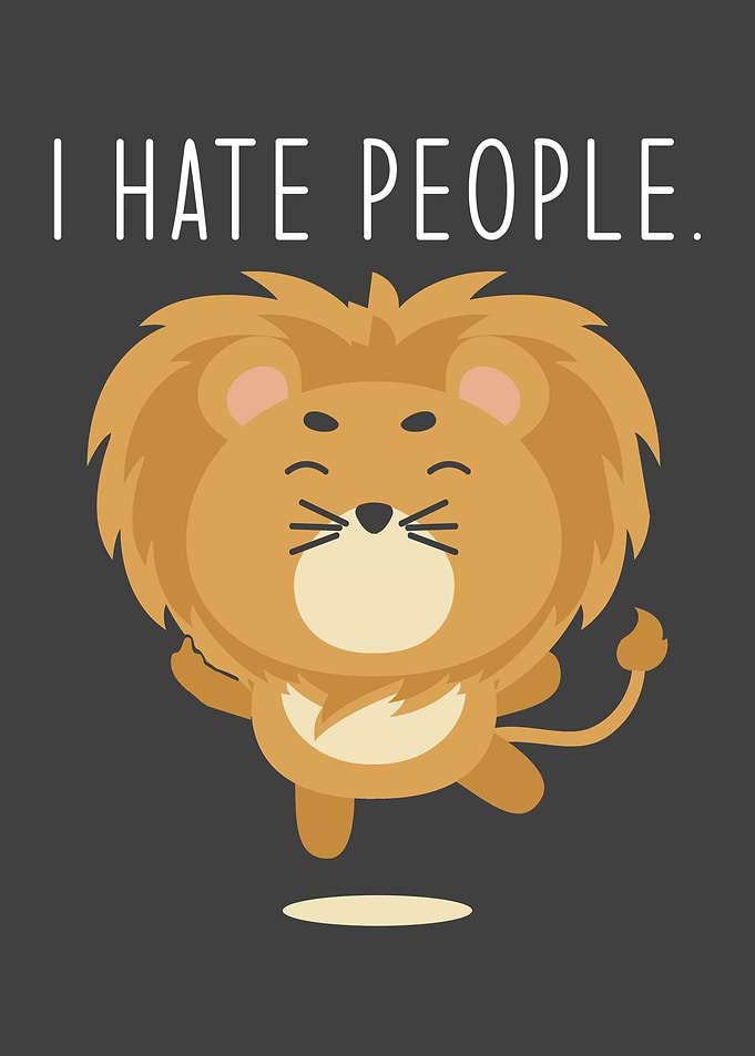 Funny Lion Say I Hate