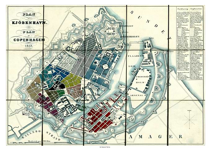 Map of Copenhagen 1853