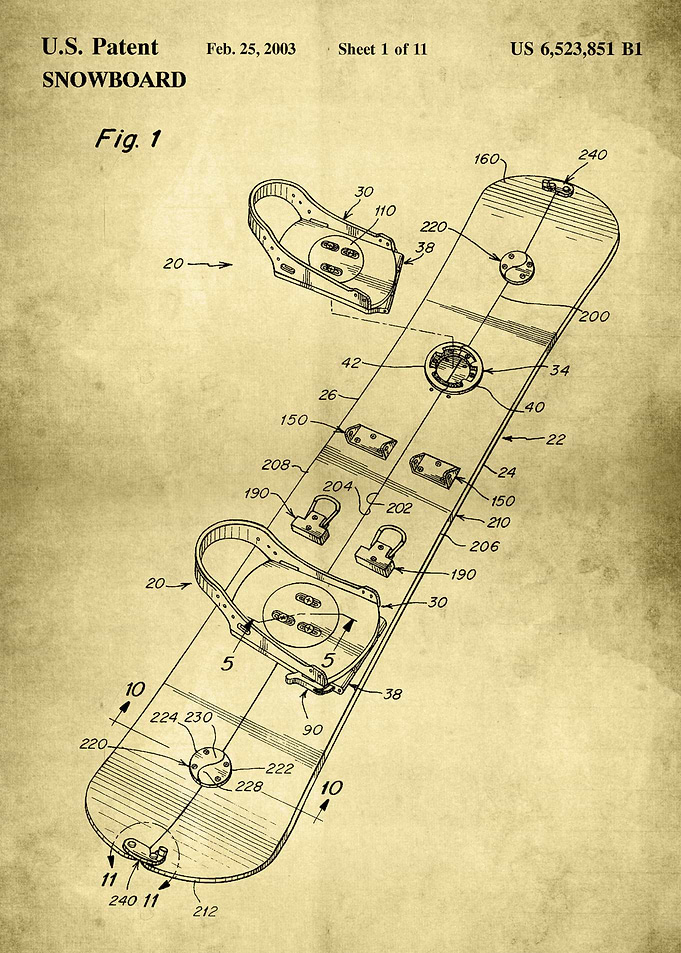 Touring Snowboard Patent