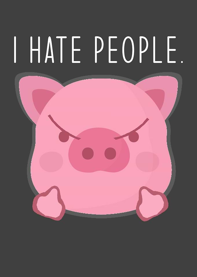 Funny Pig I Say Hate