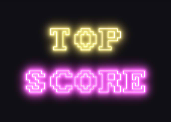 Neon text 8 bit top score