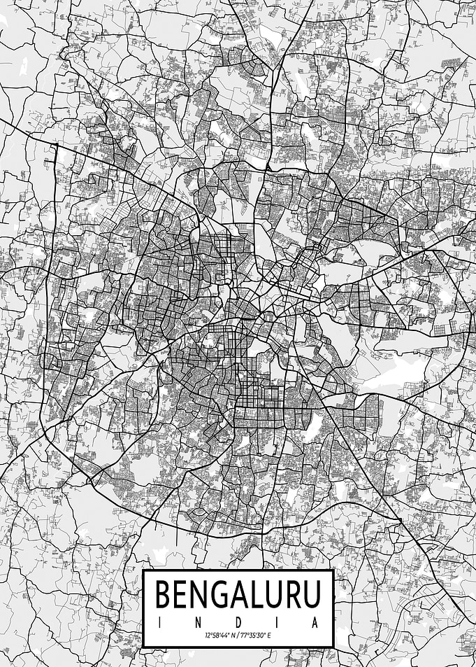 Bangalore City Map Light