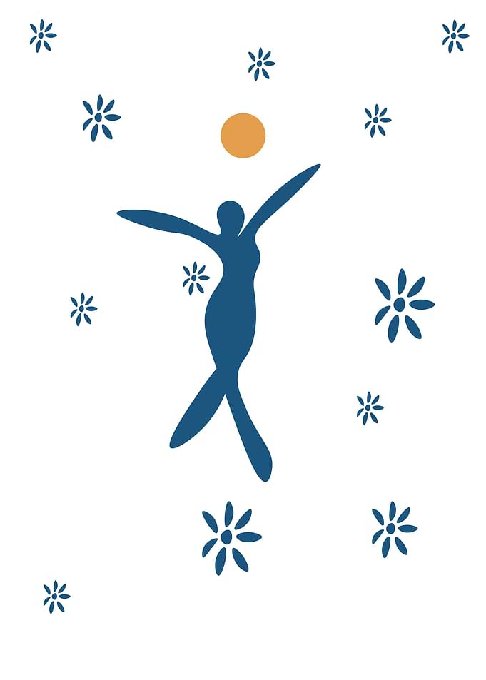 Abstract dancing happily