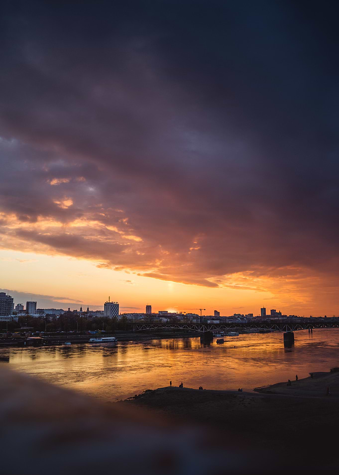 Sunset over the river