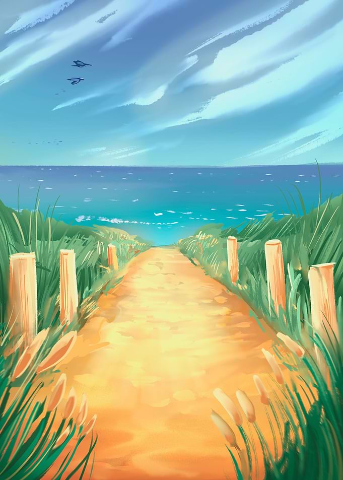 Beach path landscape