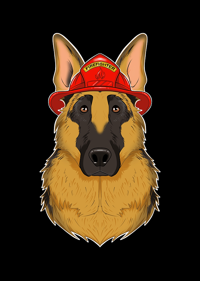 German Shepherd Fireman