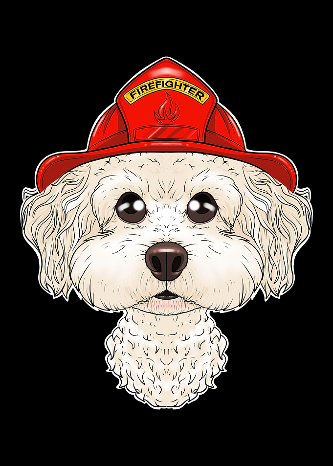 Firefighter Bichon Frise