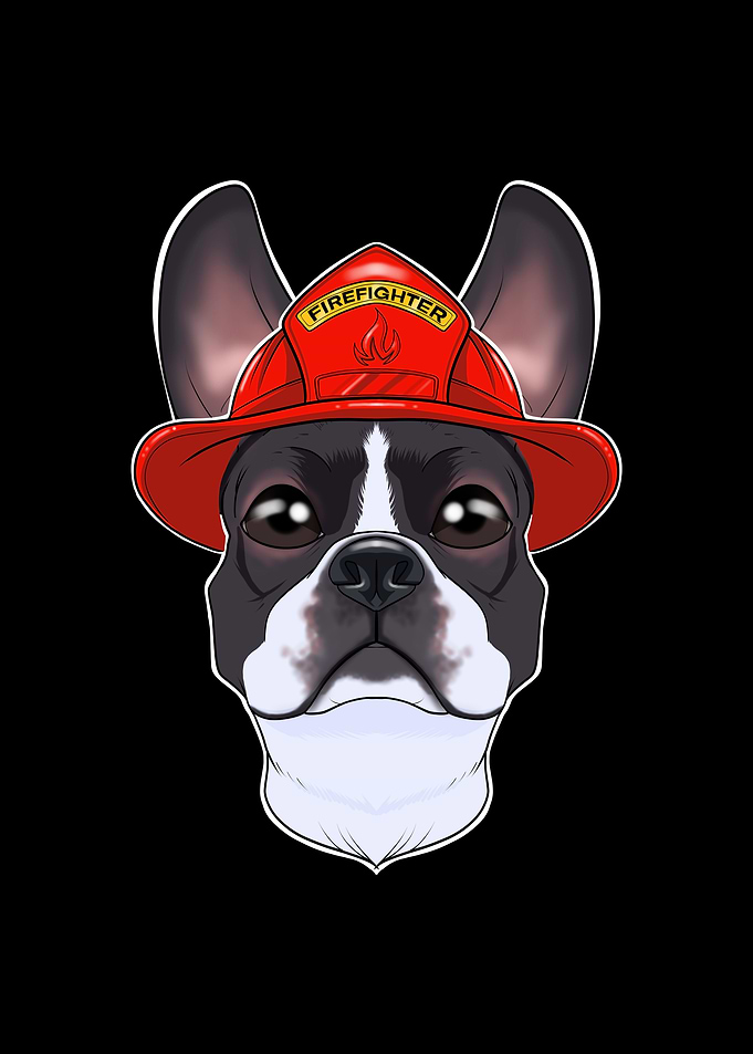 Firefighter Boston Terrier