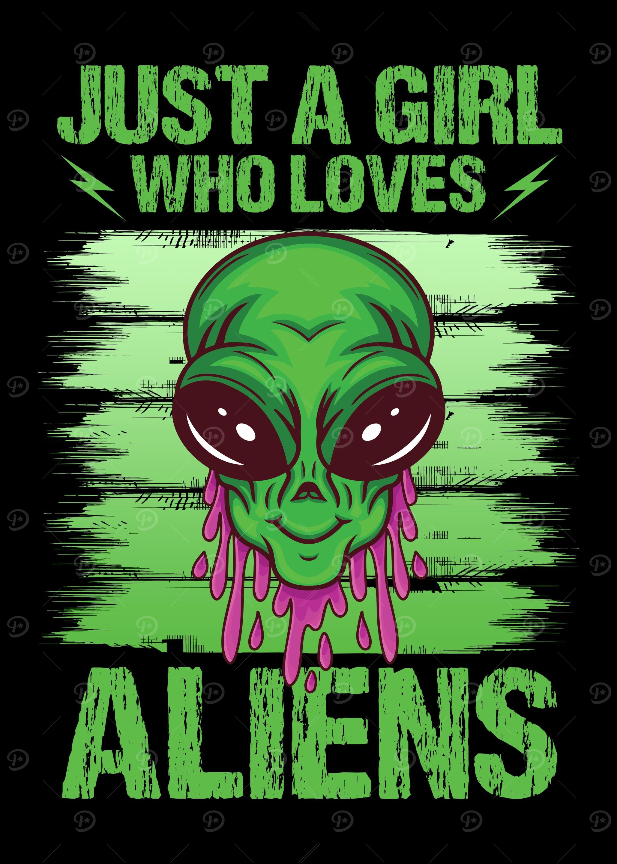 Girls Alien UFO Galaxy