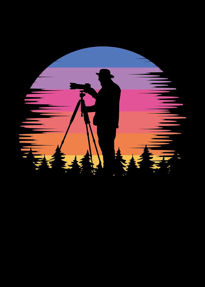 Cameraman colorful backgro