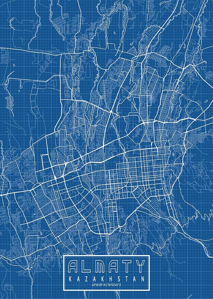 Almaty City Map Blueprint