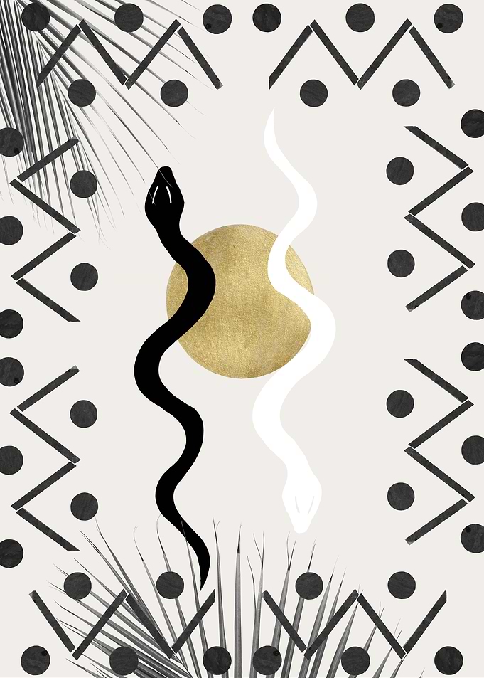 Yin Yang Snakes Moon 1