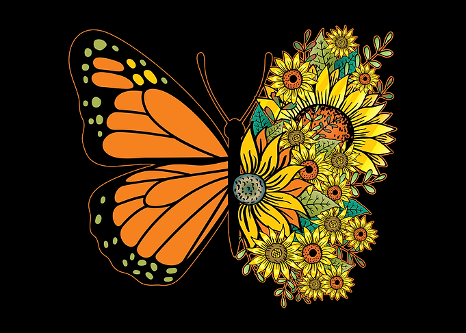 Sunflower Butterfly Floral