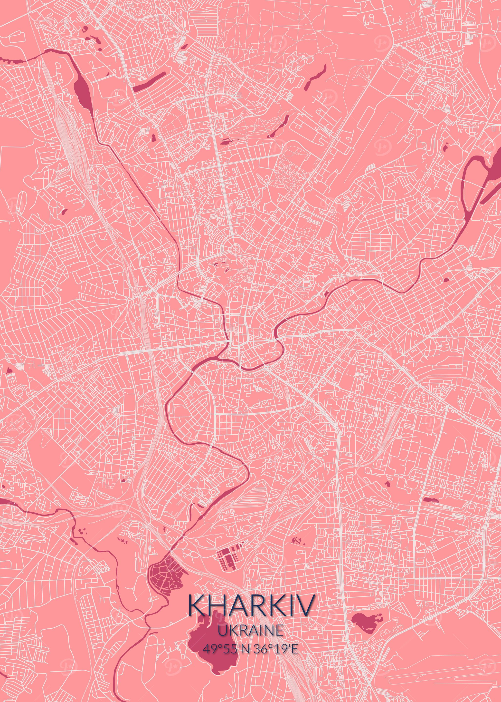 Kharkiv Pink Rose Map